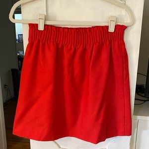 J Crew Red Wool Skirt